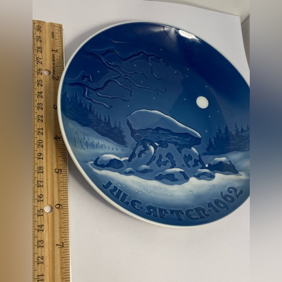 1962 Danish Winter Blue PLATE Bing & Grondah Denmark Decorative Holiday MCM Vtg - Picture 8 of 12